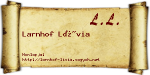 Larnhof Lívia névjegykártya